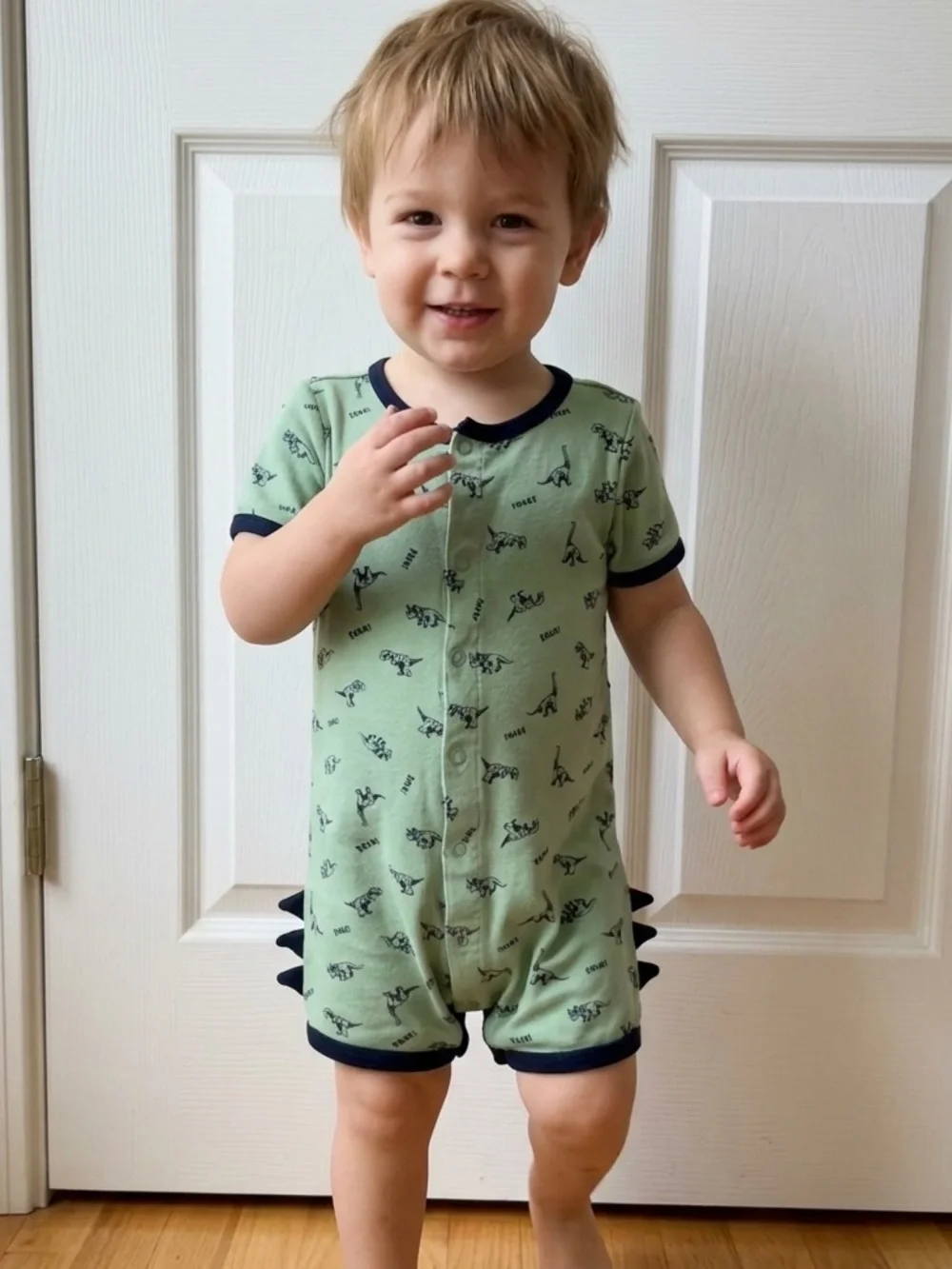 🎉 (24m) Carter's Green Dinosaur Snap Front Romper